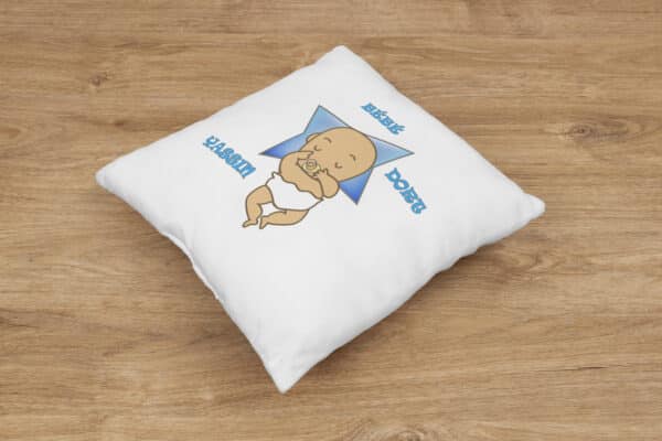 Coussin personnalisé naissance bébé dort – Image 6