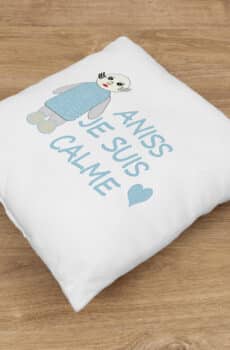 coussin personnalisé naissance bébé je suis calme