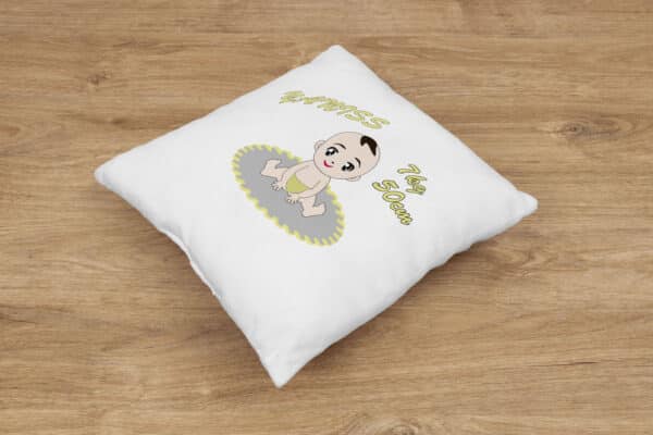 Coussin personnalisé naissance bébé assis – Image 5
