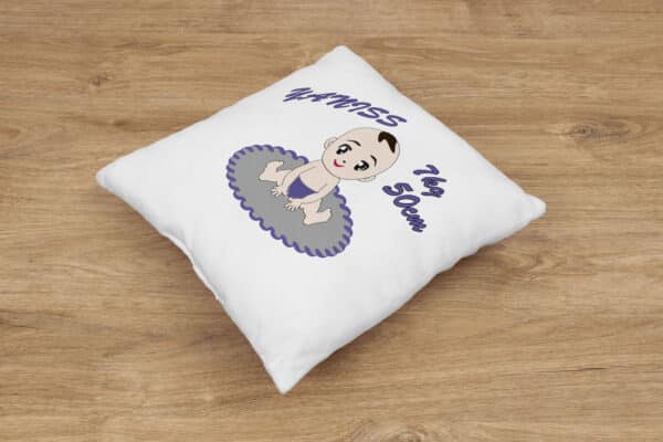 Coussin personnalisé naissance bébé assis – Image 4