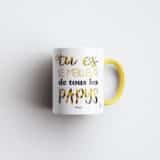 Tasse personnalisée jaune et blanche : meilleur papi – Image 2