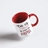 Tasse bicolore rouge meilleur papi