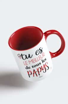 Tasse bicolore rouge meilleur papi