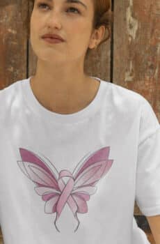 T-Shirt Octobre rose papillon