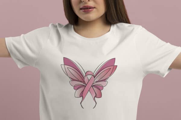 T-Shirt Octobre rose papillon – Image 2