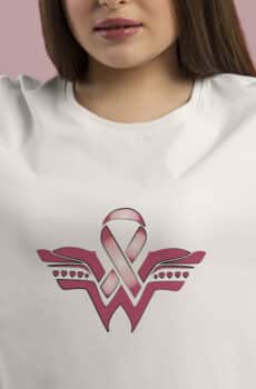 T-Shirt Octobre rose super woman rose