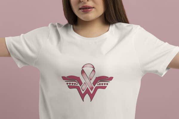 T-Shirt Octobre rose super woman rose