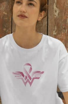 T-Shirt Octobre rose super woman rose clair