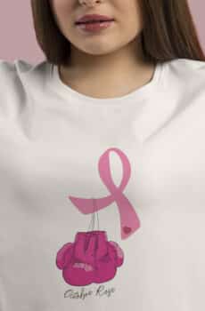 T-Shirt Octobre rose gant de boxe coeur rose