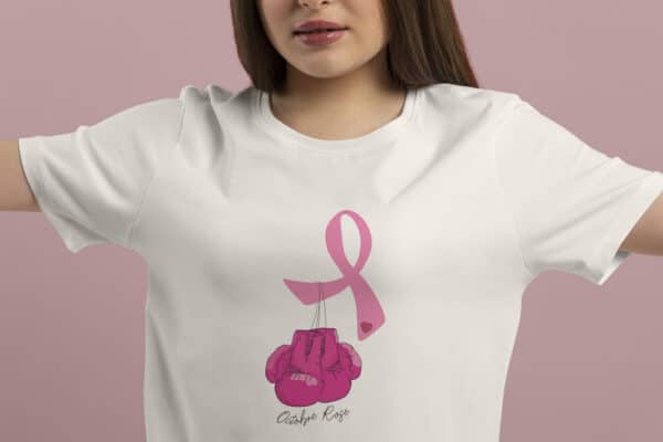 T-Shirt Octobre rose gant de boxe coeur rose