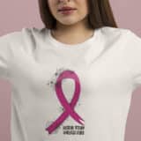 Tiorhooe Tee Shirt Octobre Rose Femme Ruban Rose Shirt