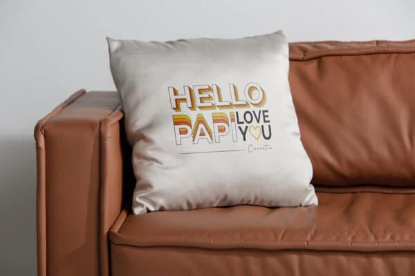 Coussin personnalisé hello papy