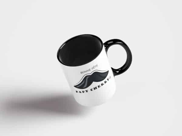 Tasse personnalisée bicolore noir papi cherry