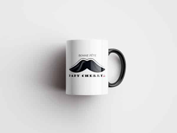 Tasse personnalisée bicolore noir papi cherry – Image 2