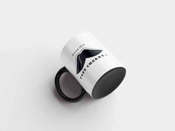Tasse personnalisée bicolore noir papi cherry – Image 3