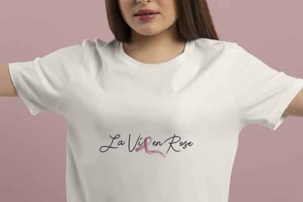 T-Shirt Octobre Rose la vie en rose – Image 2