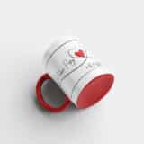 Tasse personnalisée bicolore rouge papi je t'aime