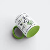 Tasse personnalisée bicolore vert papi unique