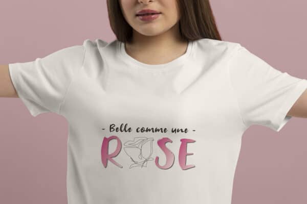 T-Shirt Octobre Rose belle comme une rose – Image 3