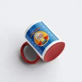 Tasse personnalisée bicolore rouge papi super-héros
