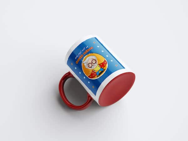 Tasse personnalisée bicolore rouge papi super-héros