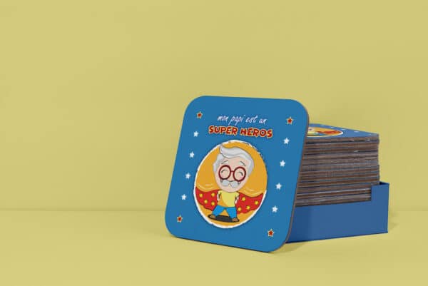 Sous verres personnalisés papi super héros X6 – Image 2