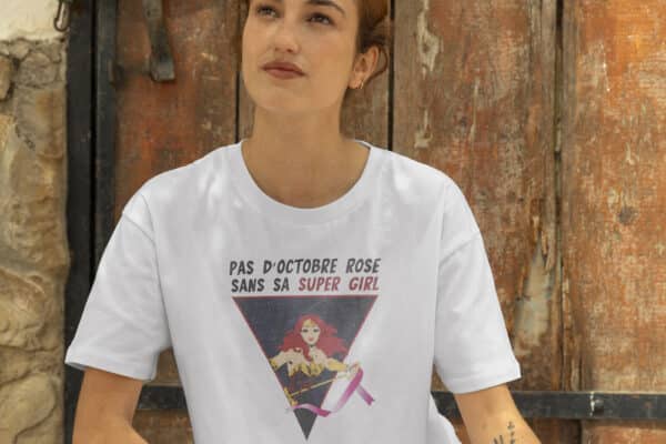 T-Shirt Octobre Rose super girl – Image 3