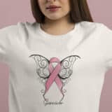  T-Shirt Octobre Rose Papillon Survivor