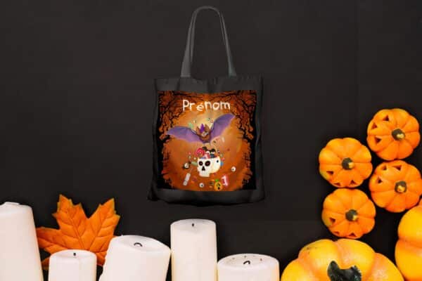 Tote bag Noir Squelette