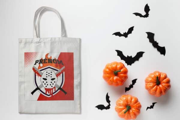 tote bag halloween blanc