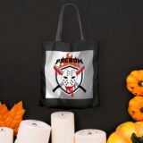 tote bag noir halloween masque