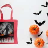 tote bag cimetière rouge Halloween