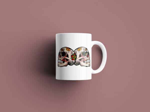 Tasse signe Gémeaux Calavera Rouge