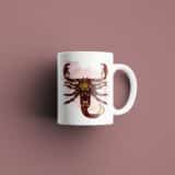 Tasse signe Scorpion Calavera Rouge