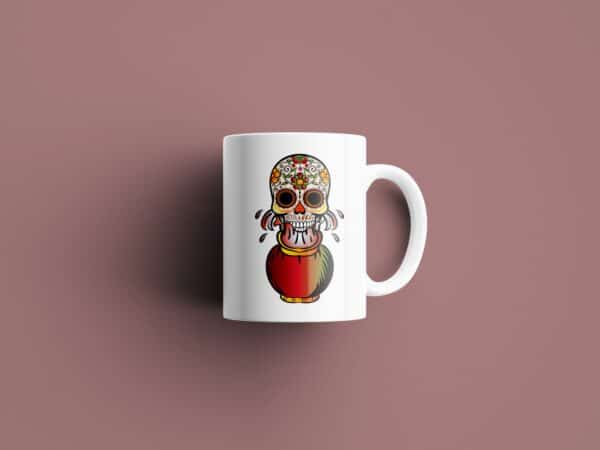 Tasse signe Verseau Calavera Rouge