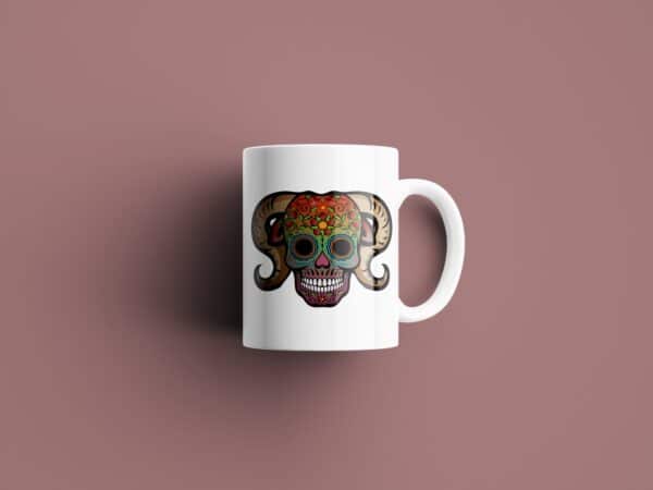 Tasse signe Bélier Calavera Rouge