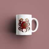 Tasse signe Cancer Calavera Rouge