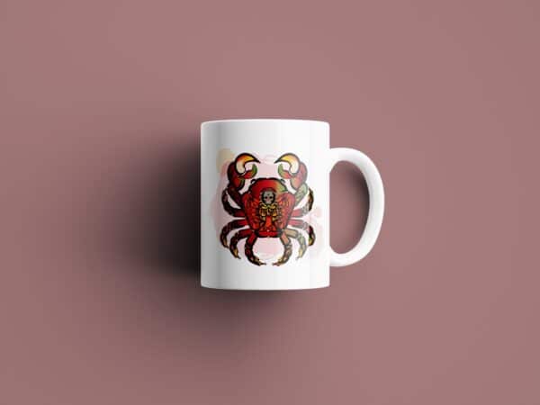 Tasse signe Cancer Calavera Rouge