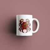 Tasse signe Cancer Calavera Rouge