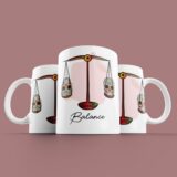 Tasse signe Balance Calavera rouge