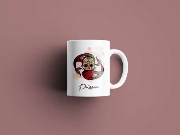 Tasse signe Poisson Calavera rouge