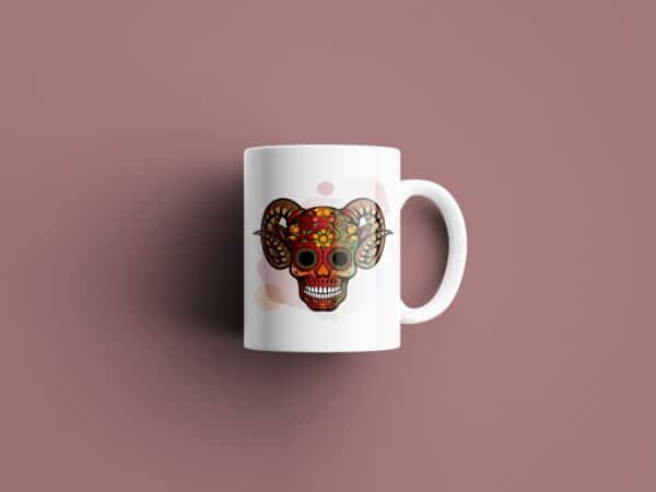 Tasse signe Capricorne Calavera Rouge