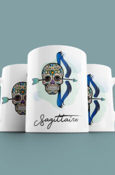 Tasse signe Sagittaire Calavera