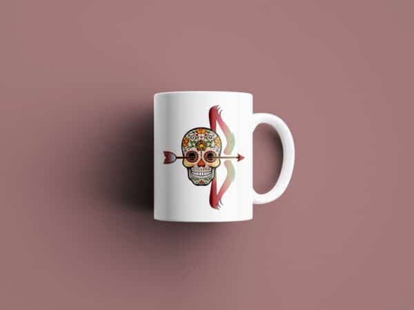 Tasse signe Sagittaire Calavera Rouge