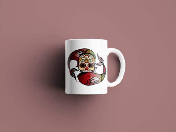 Tasse signe Poisson Calavera rouge