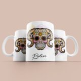 Tasse signe Capricorne Calavera Rose