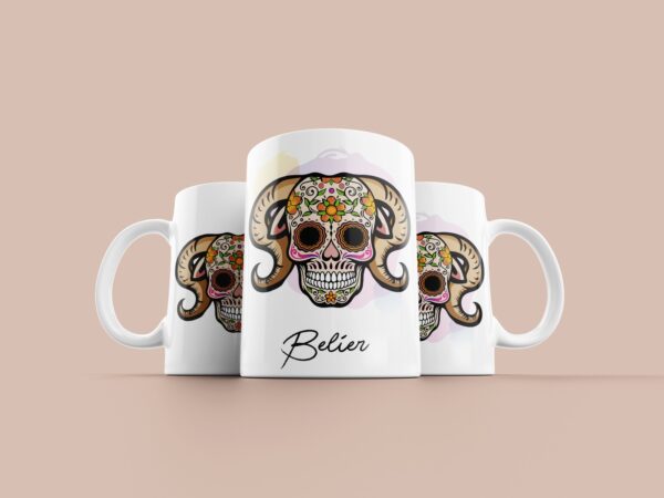 Tasse signe Capricorne Calavera Rose