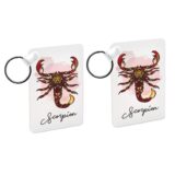 Porte-clés Rouge signe du Zodiaque Calavera