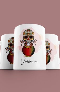 Tasse signe Verseau Calavera Rouge