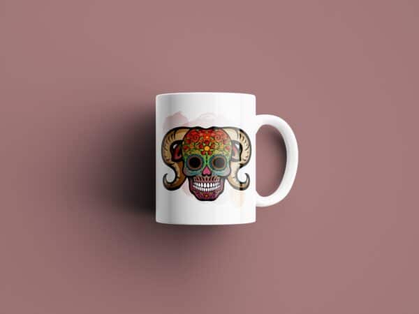 Tasse signe Bélier Calavera Rouge